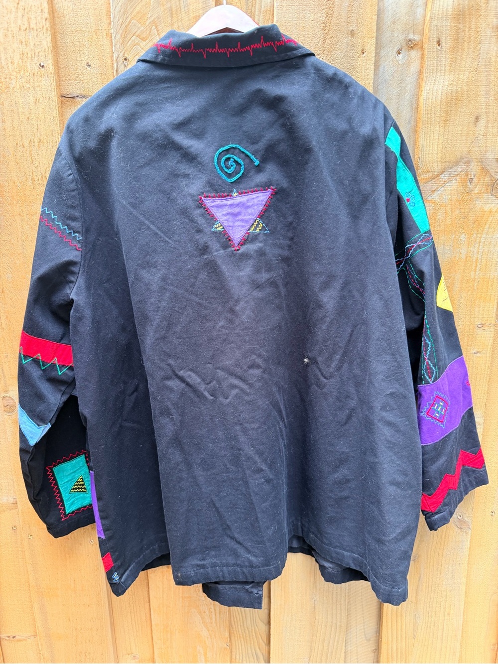 VTG Embroidered Liz & Me 100% Cotton Patchwork Art to Wear Button-Up Jacket- 3X - Picture 5 of 9